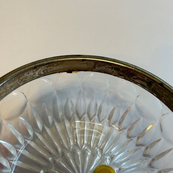 Vintage Crystal Bowl Silver Plate Spoon Sauce Bowl Set By Leonard Italy - Picture 6 of 12